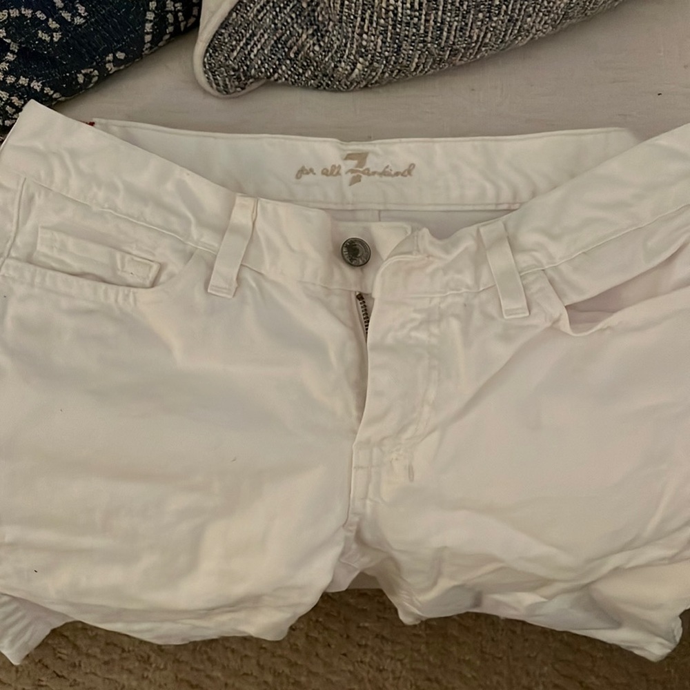 Seven for all mankind white jean shorts